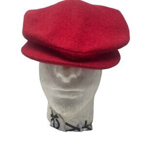 Vintage Mossimo Flat Cap Mens One Size Wool Blend Red